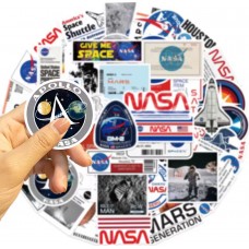 Set 50 Stickers Nasa Espacial Astronauta Nave Cohete Galaxia 